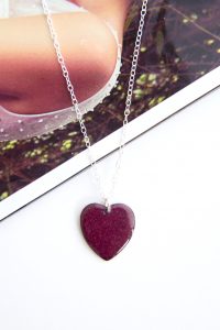 Deep purple heart pendant