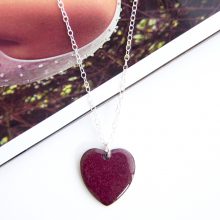 Deep purple heart pendant