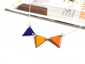 Enamel bunting necklace autumnal