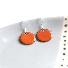 Burnt orange 16mm disc earrings