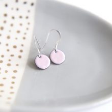 Baby pink disc earrings