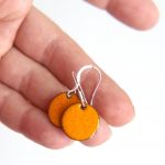 Mustard yellow 16mm disc earrings