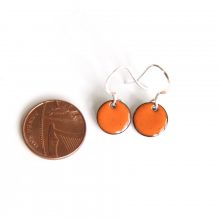 Bright orange circle earrings