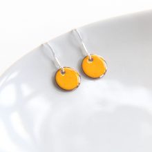 Bright yellow enamel earrings by iamrachel