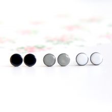 Black and white stud earrings