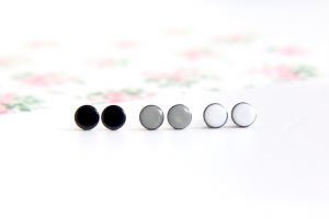 Black and white stud earrings