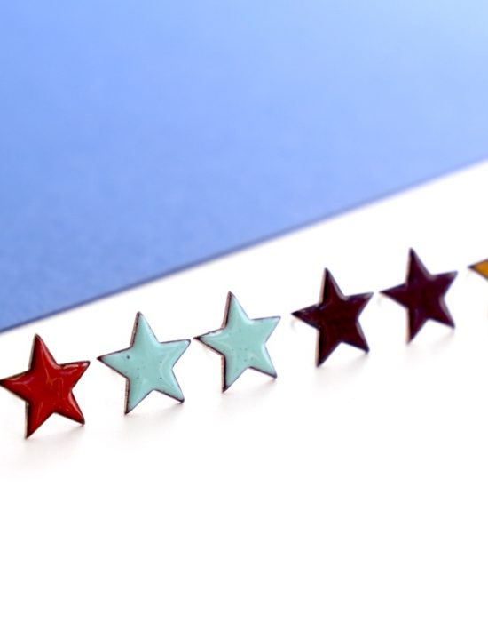 Enamel stud earrings