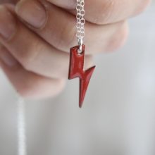 Lightening Bolt Pendant Red Red enamel Lightening Bolt
