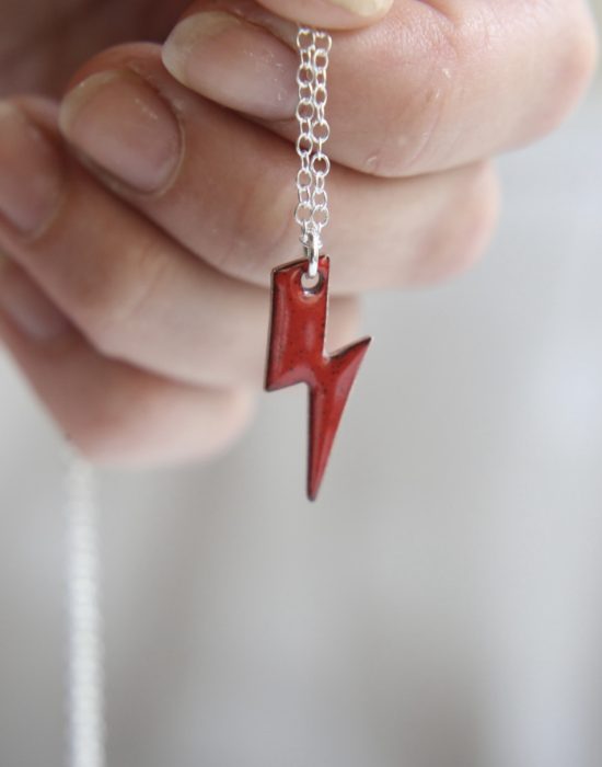 Red enamel Lightening Bolt