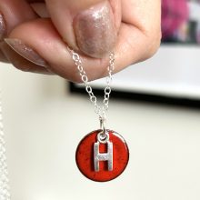 Enamel and silver Personalised Initial Necklace