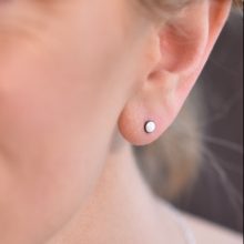 Little round stud earrings 4mm Tiny 4mm stud earrings enamel