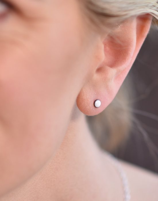 Tiny 4mm stud earrings enamel