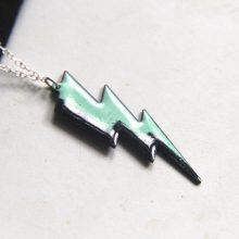 Bright enamel lightning pendant Lightning bolt pendant