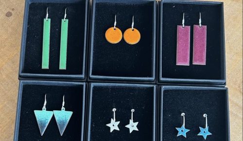 Geometric enamel jewellery