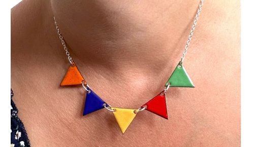 Colourful bunting necklace