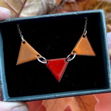 Enamel in Autumn colours Bunting necklace
