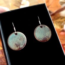 Full moon disc earrings Autumn moon earrings