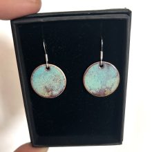 UK enamel earrings Enamel moon earrings