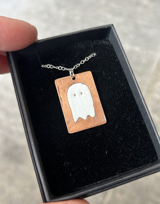 Enamel ghost pendant