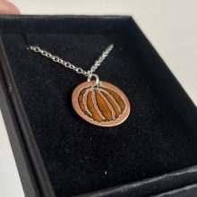 Autumnal pumpkin pendant Enamel pumpkin pendant