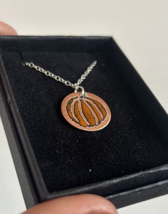 Enamel pumpkin pendant