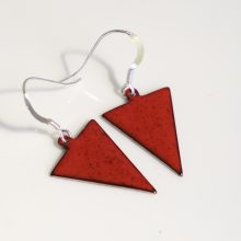 Red enamel earrings